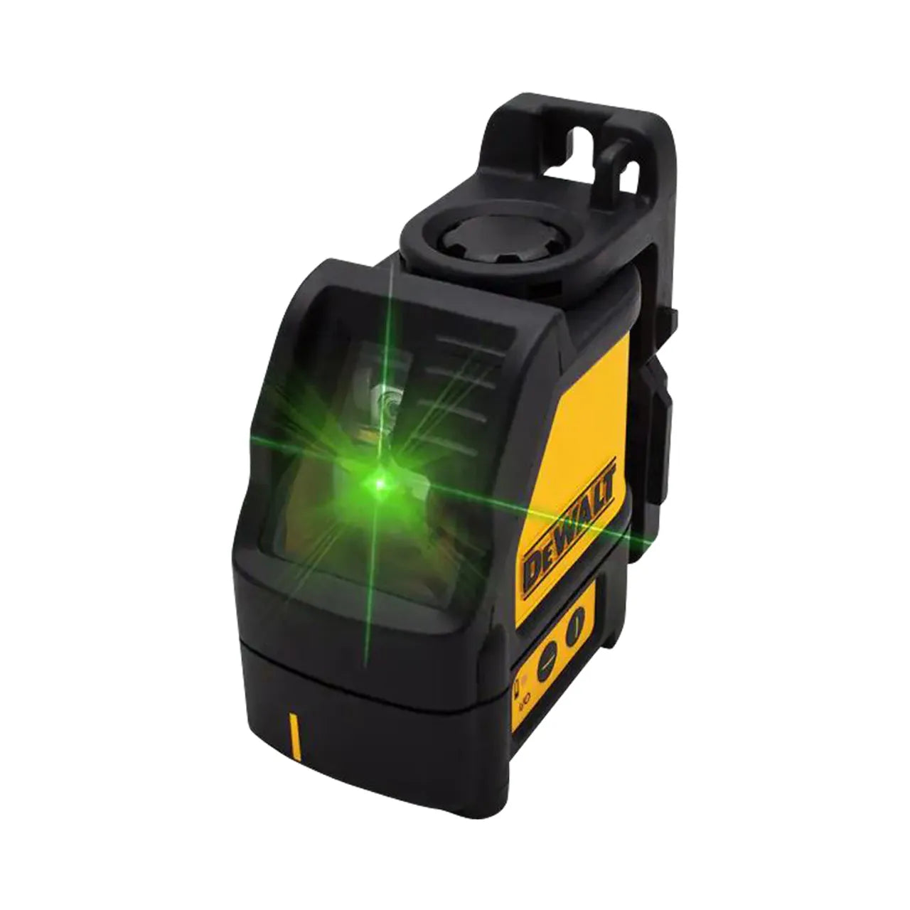 The Go Build 165 ft. Green Self-Leveling Cross Line Laser Level includes (3) AAA batteries and a case. Its bright green beam and compact black and yellow design make it ideal for accurate tasks like tile work or cabinet installation.